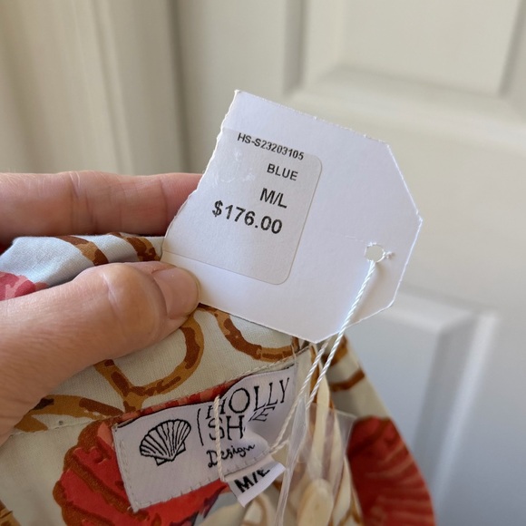 NWT Holly Shae Adair Mini Kaftan in Blue Shell M/L - Picture 6 of 7